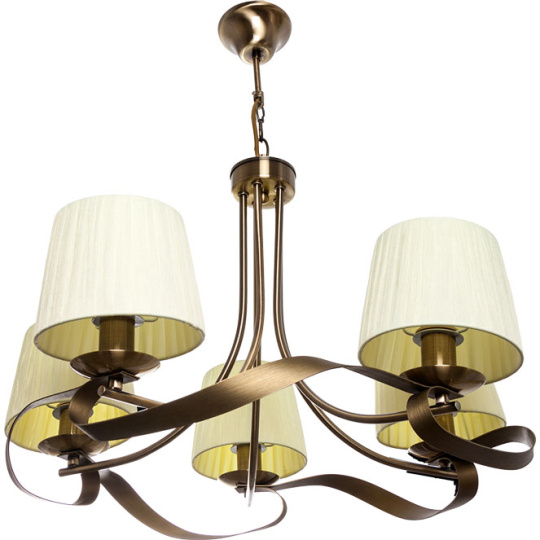 Ceiling Lamp CLEVELAND 5xE14 H.Reg.xD.60cm Antique Brass/Beije