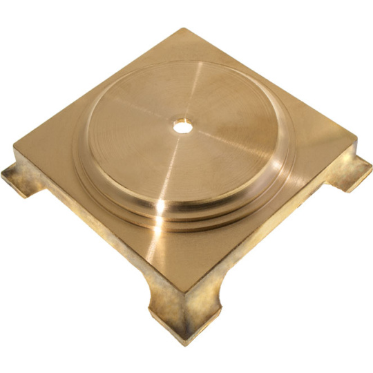 Turned base for table lamp  L.13,3xW.13,3xH.3,6cm 10/100, in raw brass