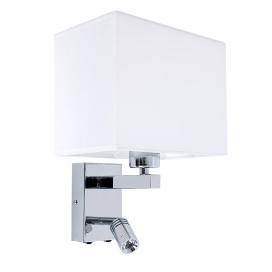Wall Lamp PARADIGMA 1x3W LED+1x40WE27 240lm 4000K L.23xW.18,5xH.32cm White/Chrome