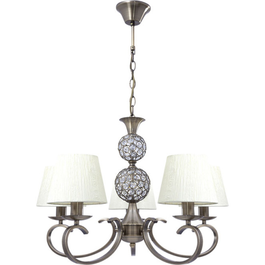 Ceiling Lamp HONDURAS 5xE14+1x5W LED H.Reg.xD.59,8cm Beije/Antique Brass