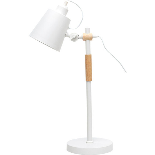 Table Lamp BERGEN 1xE27 L.17xW.30xH.58cm White/Wood