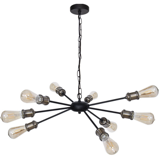 Ceiling Lamp ARYANA 9xE27 H.Reg.xD.65cm Black/Antique Brass