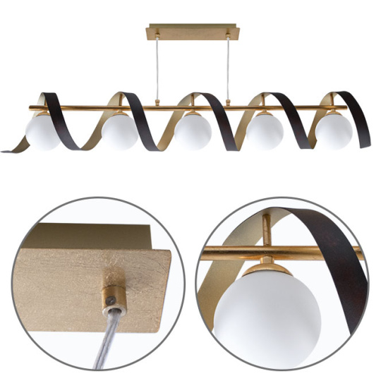 Ceiling Lamp INARA 5xG9 L.100xW.20xH.Reg.cm Gold