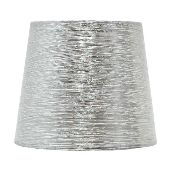 Lampshade NOVA round & conic shiny fabric with fitting E27 H.29,5xD.45cm Silver