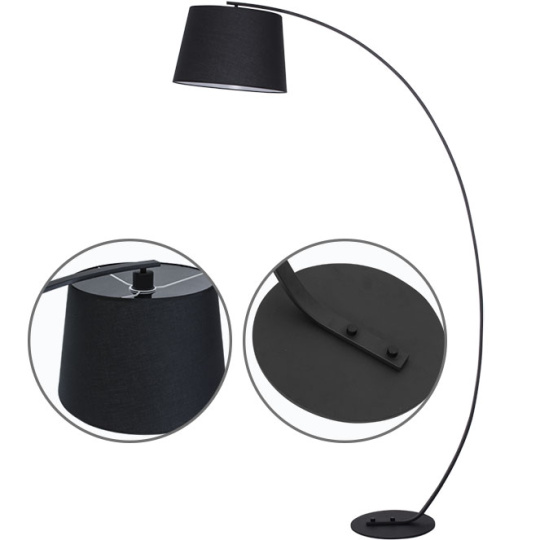 Candeeiro de pé ELOISA 1xE27 C.40xL.110xAlt.185cm Preto