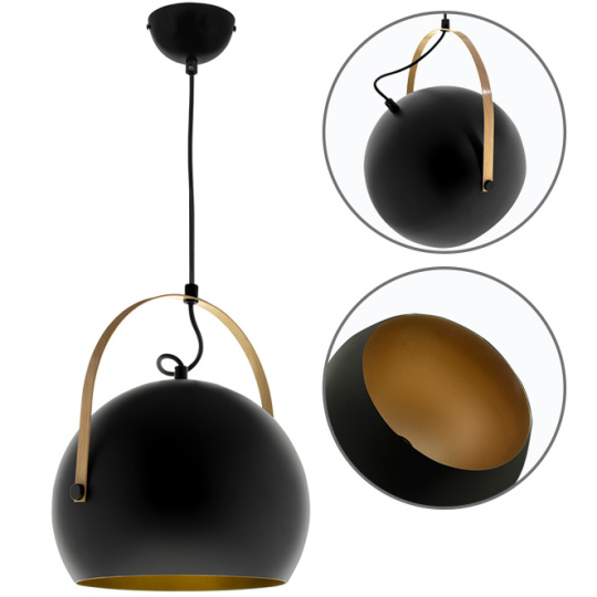 Pendant Light ORIANE 1xE27 H.Reg.xD.25cm Black/Gold