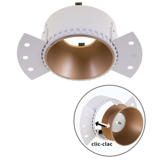 Aro para Downlight Empotrable HATOR redondo L.14xAn.8,4xAl.5,2cm Oro