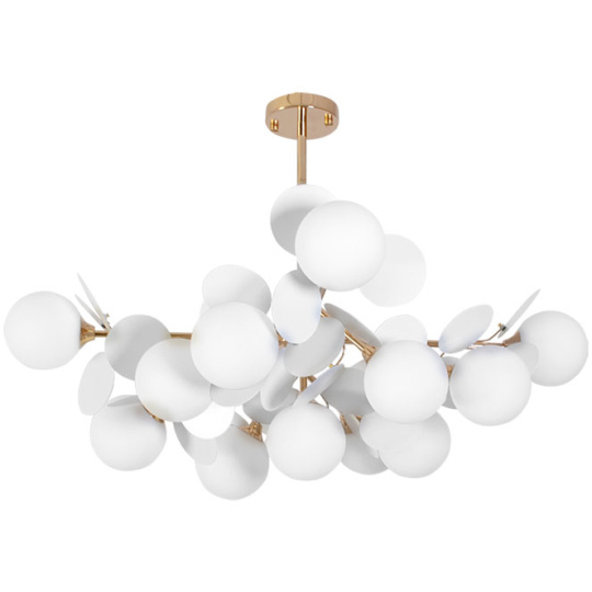 Ceiling Lamp AKIRA 13xG9 H.62xD.93cm Gold/White