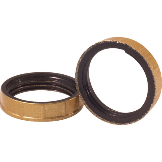 Gold shade ring for E14 threaded lampholder, in bakelite