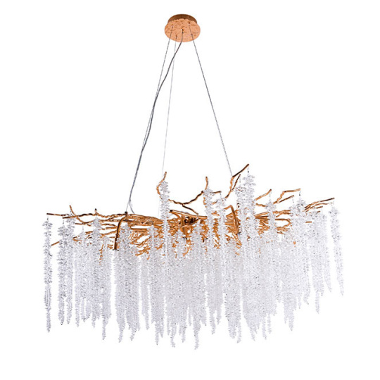 Ceiling Lamp CHAMONIX 18xG9 H.Reg.xD.120cm with transparent cristals and gold frame