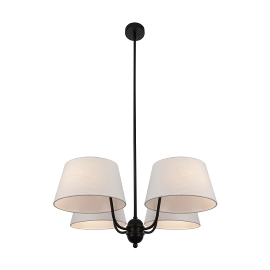 Candeeiro de tecto MARIZA 4xE14 preto com 4 abatjours bege