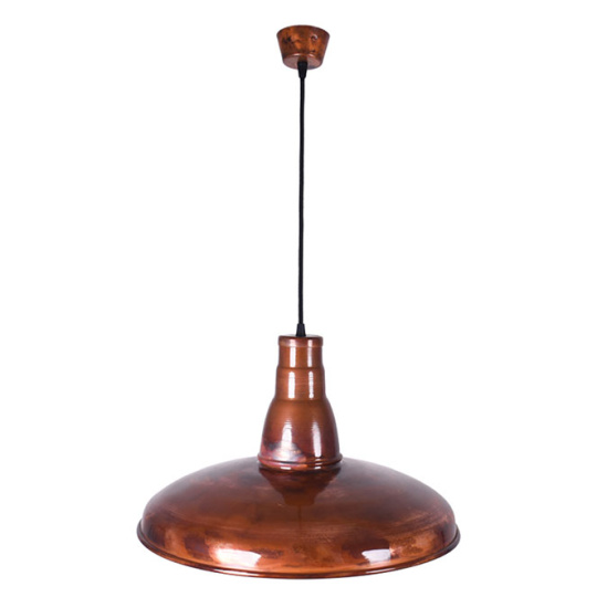 Colgante COPPER 1xE27 Al.Reg.xD.48,5cm en cobre con acabado liso rústico