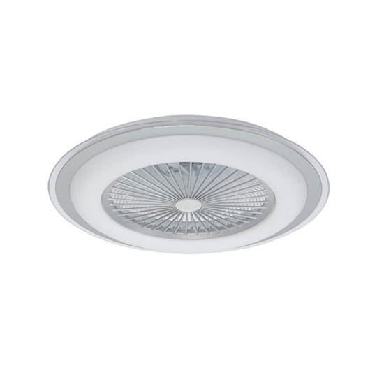 Ventilador AC BISE plata, 5 aspas, 50W LED 3000-6500K, Al.18,5xD.61cm