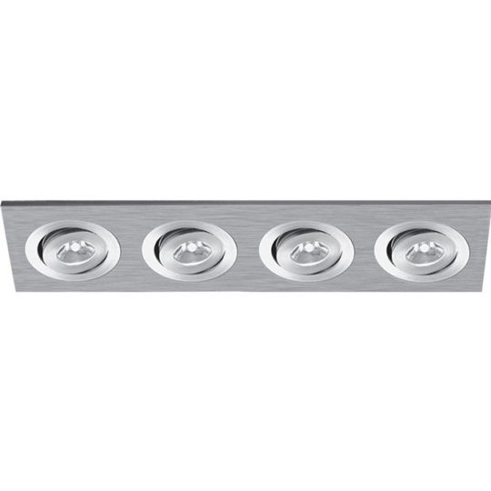 Downlight QUIRINO rectangular rotating 4x1W LED 224lm 5400K 30° L.23,5xW.7xH.0,3cm Satin Nickel