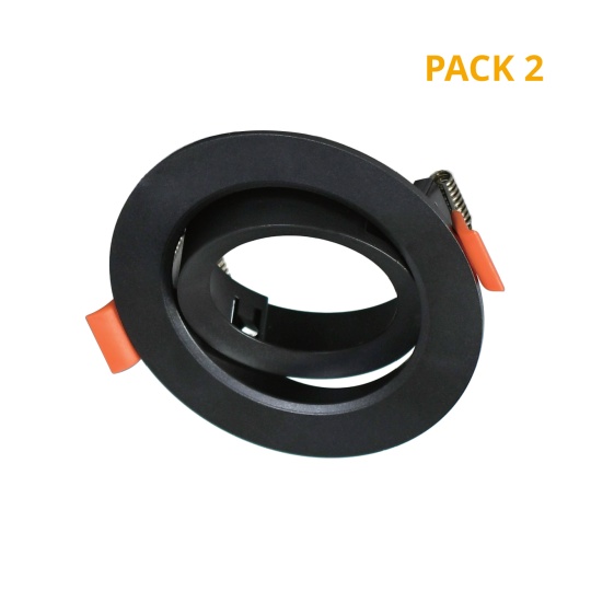 Round recessed ring ONIRO ABS H.3,4xD.9cm in black ABS