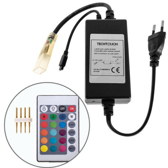 Controlador IR para tira LED MESSENGER RGB con mando a distancia 230Vac 1,2kW