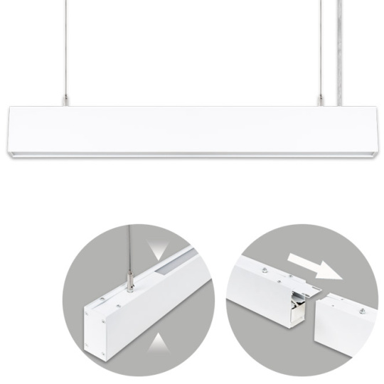 Suspending Light LINEX B2 60cm 1x20W LED+1x8W LED 1600lm 3000K 110° L.57xW.4xH.Reg.cm White