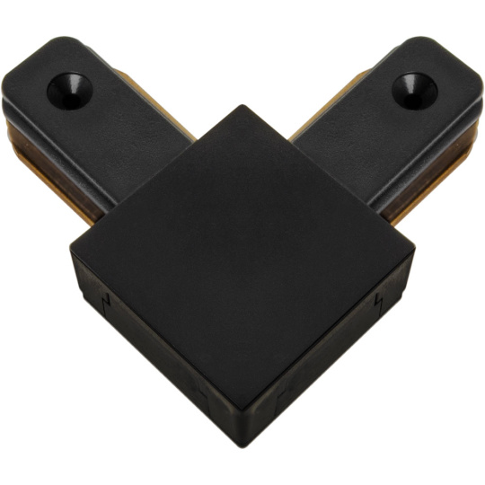 "L" shaped connector for LINE PRO X2 track (2 wires) in black aluminum