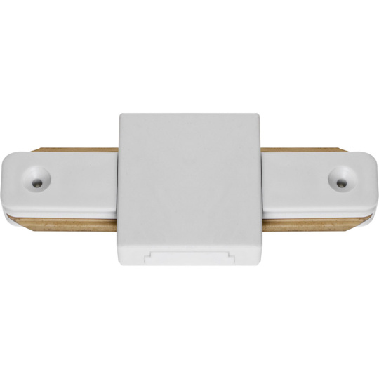 Conector en forma de "I" para carril LINE PRO X2 (2 hilos) en aluminio color blanco