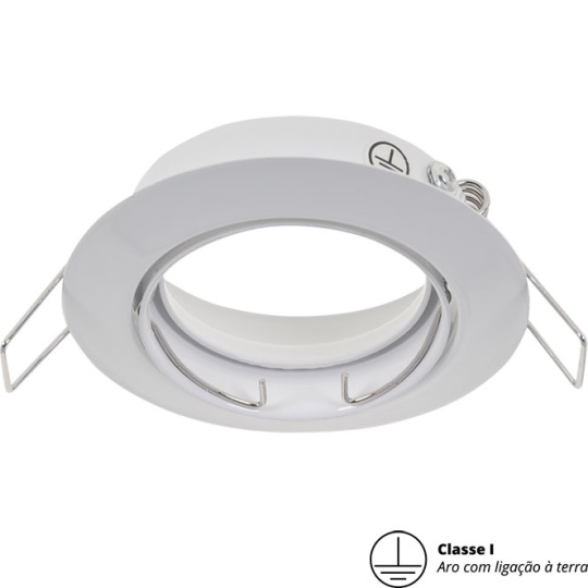 Frame for Downlight INTAKE round rotating with grounded wire H.2,1xD.8,3cm White