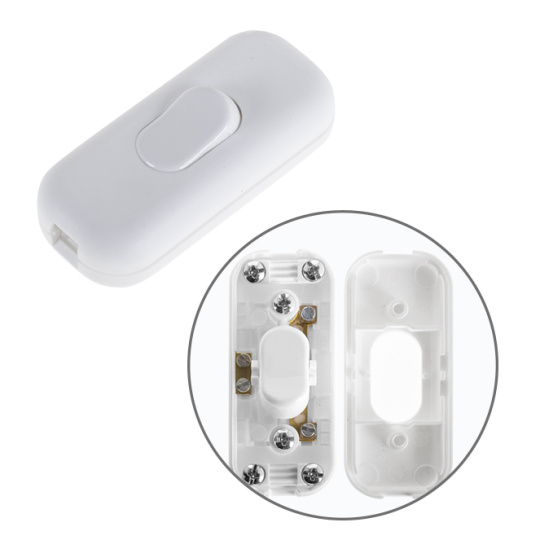 White single pole rocker switch, in thermoplastic resin