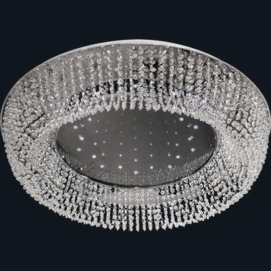 Plafond VIOLET grande 25xG4 12V+90x0.06W LED Alt.19xD.100cm Cromado