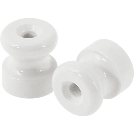 Isolador guia D.18mm em porcelana branco