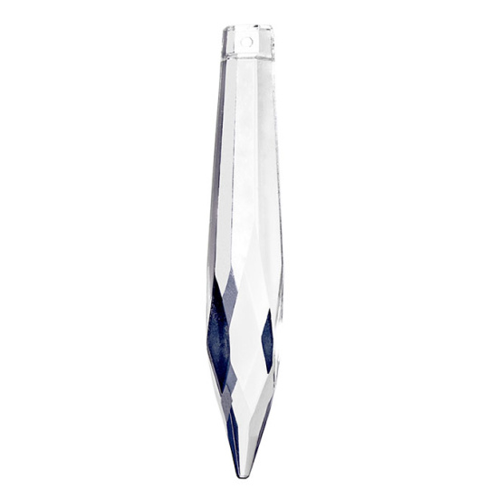 Glass drop 6,3cm 1 hole transparent (Box)