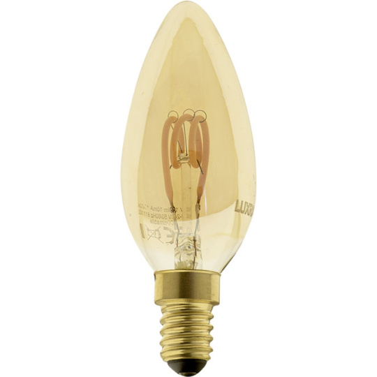Light Bulb E14 (thin) Candle CLASSIC DECOLED Dimmable 2W 1800K 100lm Amber-A+