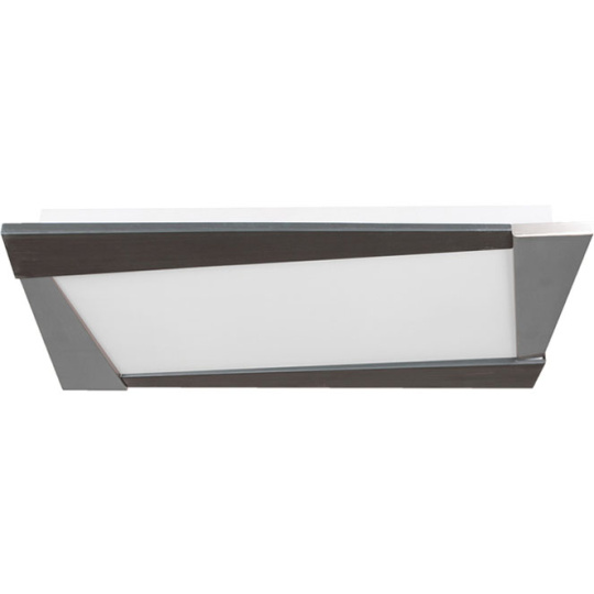 Plafond CORINDON square 2xG11 PL L.64xW.39xH.5cm Glass Wengue/Satin Nickel