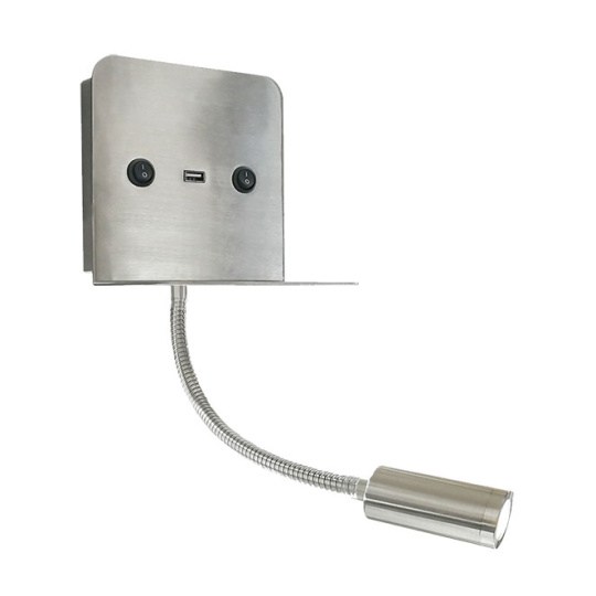 Wall Lamp 9252 7W LED 490lm 4000K W.13xW.8,3cm Satin Nickel