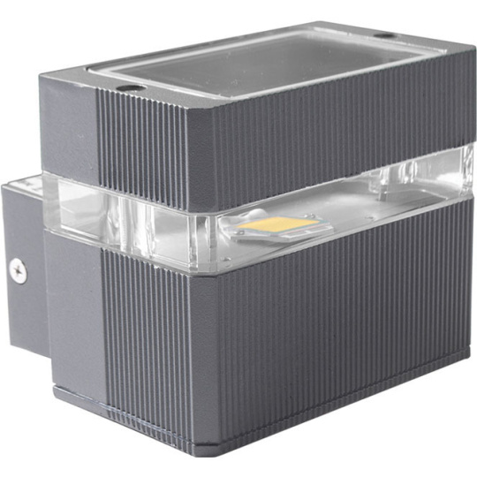 Aplique MORITA IP54 1x3W LED 4000K L.11xAn.10xAl.9,5cm Aluminio + Policarbonato + cristal (PC) Gris