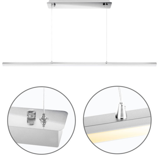 Pendant Light TATIANA 1x24W LED 1704lm 3000K L.117xW.2xH.Reg.cm Chrome