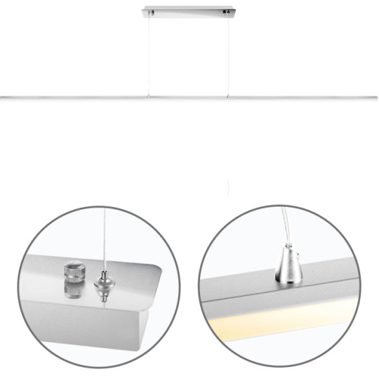 Suspensão TATIANA 1x36W LED 2592lm 3000K C.177xL.2xAlt.Reg.cm Cromado