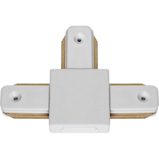 Conector en forma de "T" para carril ADONIS (2 hilos) en aluminio color blanco