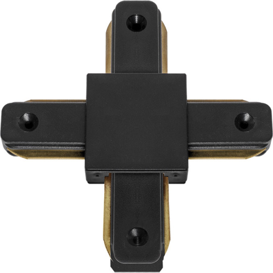 Conector en forma de "X" para carril ADONIS (2 hilos) en aluminio color negro