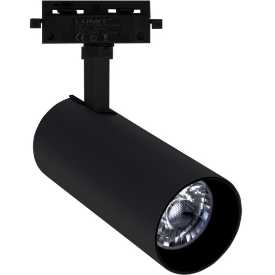 Foco para Carriles ADONIS (2 hilos) 1x25W LED 1600lm 2700K 24° L.8xAn.7xAl.22cm Aluminio Negro