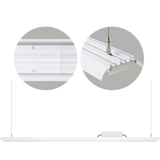 Suspending Light MENDEL rectangular IP65 1x120W LED 5000K 90° L.118xW.10xH.Reg.cm Aluminium