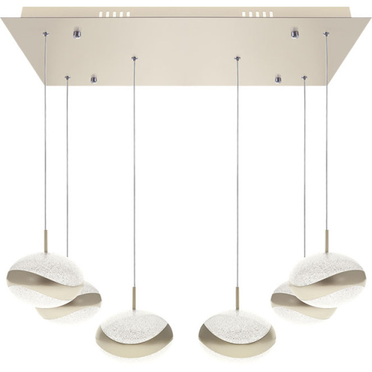 Ceiling Lamp PLANETT 6x8W LED 3600lm 3300K L.65xW.30xH.Reg.cm Champanhe