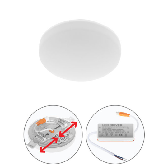 Downlight LIRA round 1x12W LED 1080lm 4000K 120° H.1,5xD.8,5cm White