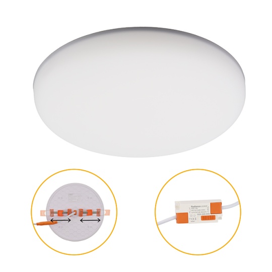 Foco de encastrar LIRA CCT redondo 24W LED 2600lm 3000-4000-6500K Alt.2xD.17cm branco