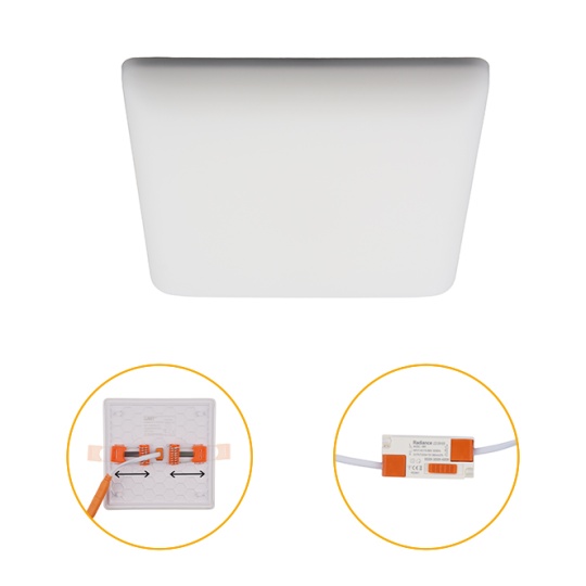 Foco de encastrar RUPIA CCT quadrado 18W LED 2000lm 3000-4000-6500K C.12xL.12xAlt.2cm branco
