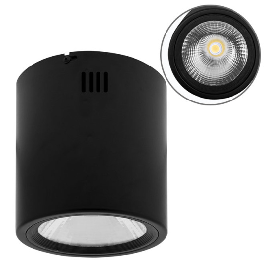 Plafond TUBI 1x20W LED 1600lm 4000K H.18xD.16cm Aluminium Black