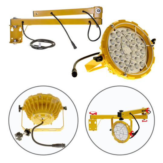 Wall Lamp KASPER articulated IP65 1x50W LED 5500lm 5700K 36° xD.24,5cm Yellow