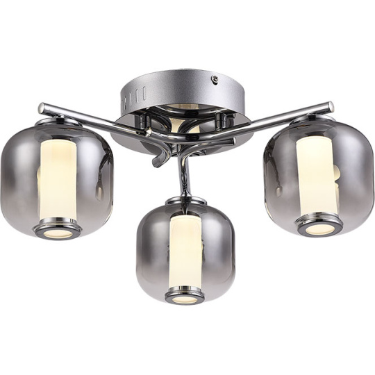 Plafond MALVINA 3x5W LED 900lm 4000K H.17,5xD.41cm Metal+Glass Chrome