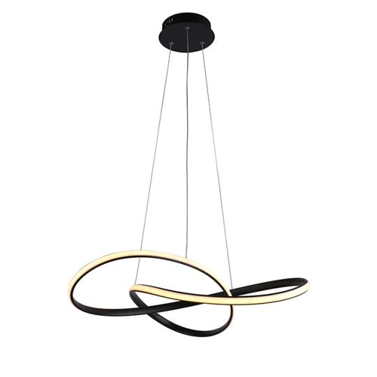 Suspensão SAMIRA 64W LED 3CCT 1100lm D.80cm preto