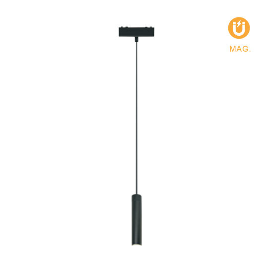 Suspensão para calha magnética PIQUET (2 condutores) 6W LED 250lm 3000K 38° Alt.150xD.2,7cm preto