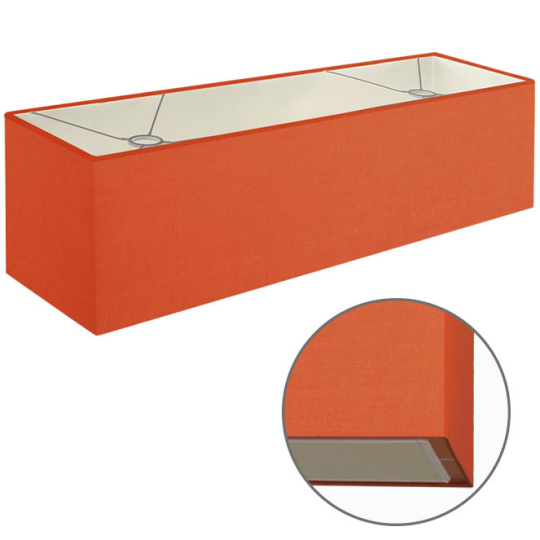 Abat-jour ESPANHOL rectangular com encaixe E14 C.75xL.20xAlt.20cm Laranja