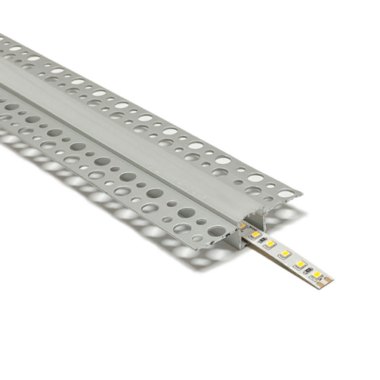 Drywall profile for LED strip with opaline diffuser W.55xH.14mm