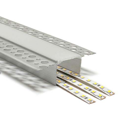 Drywall profile for LED strip with opaline diffuser W.81xH.25mm